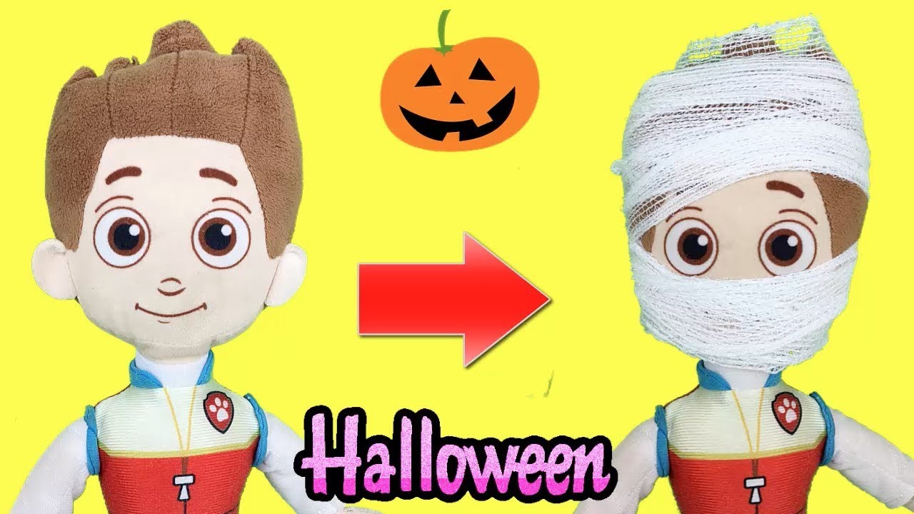 Patrulla canina en Halloween: Ryder de paw patrol se disfraza de momia. Videos de juguetes español