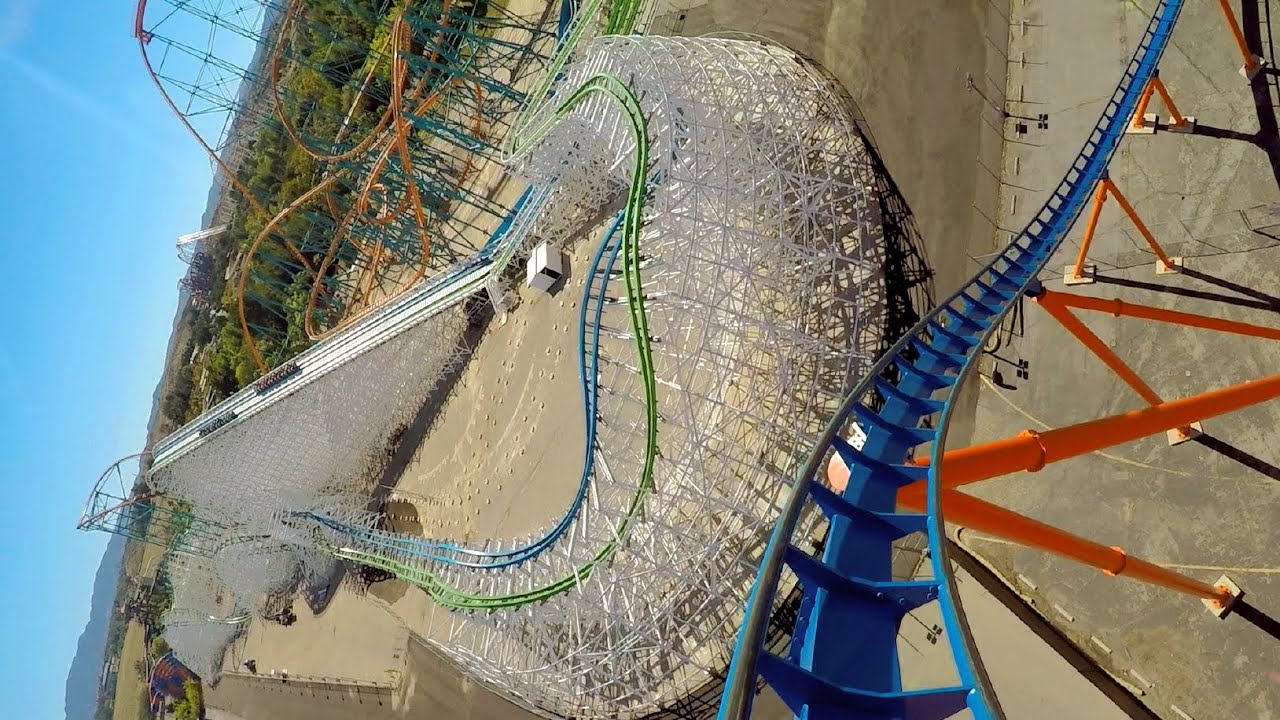 Scream front seat on-ride HD POV Six Flags Magic Mountain