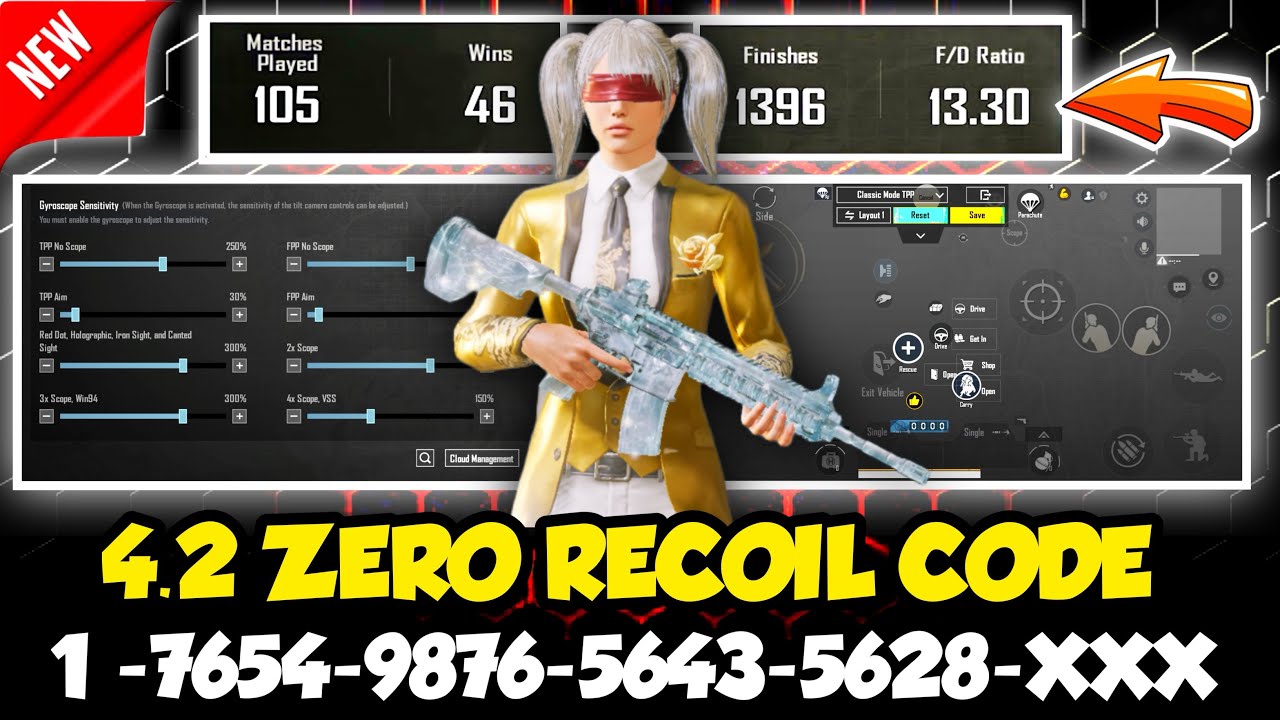 🔥Bgmi 4.2 Best Sensitivity Code 2026 ✅| Zero Recoil Sensitivity | Gyro & Non-Gyro Sensitivity 
