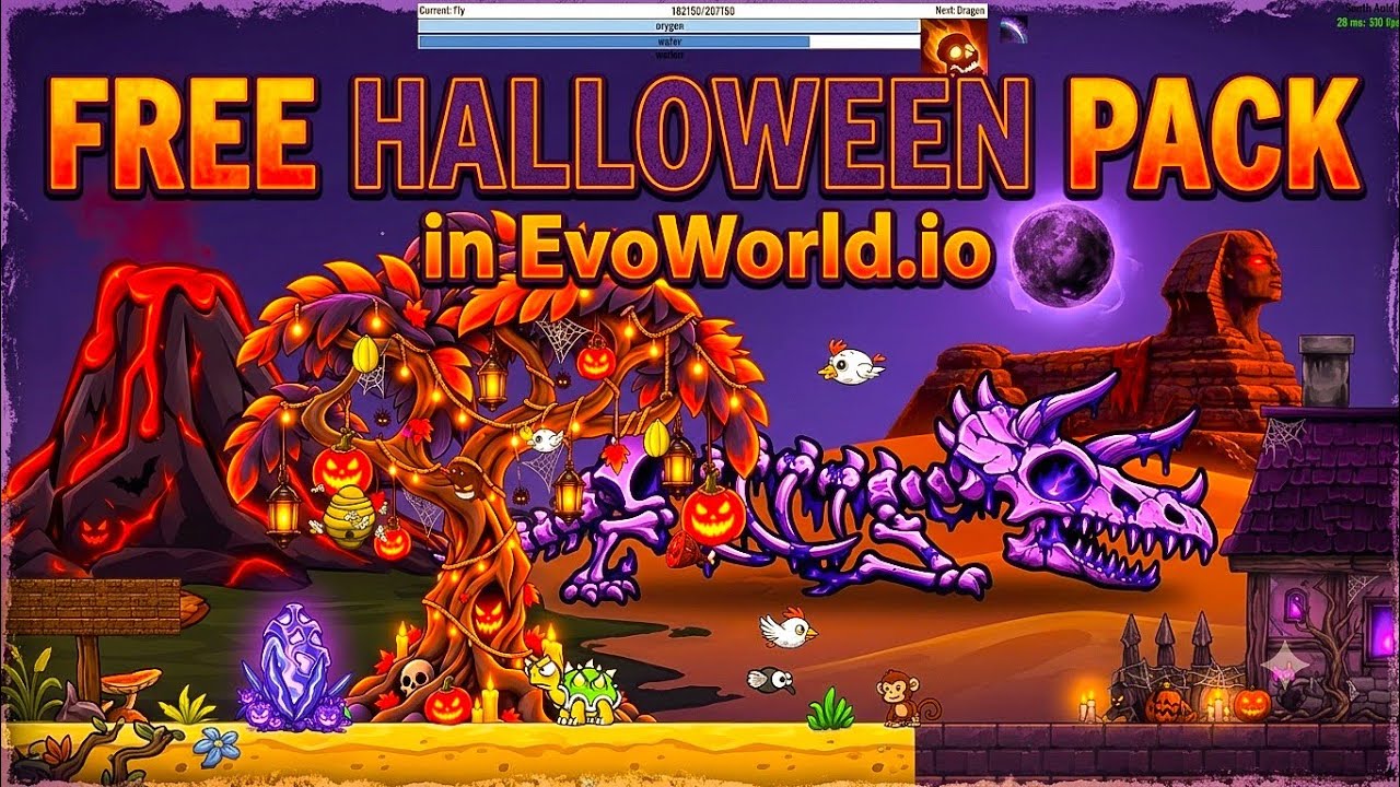 FREE! 🎃 NEW HALLOWEEN PACK in EvoWorld.io