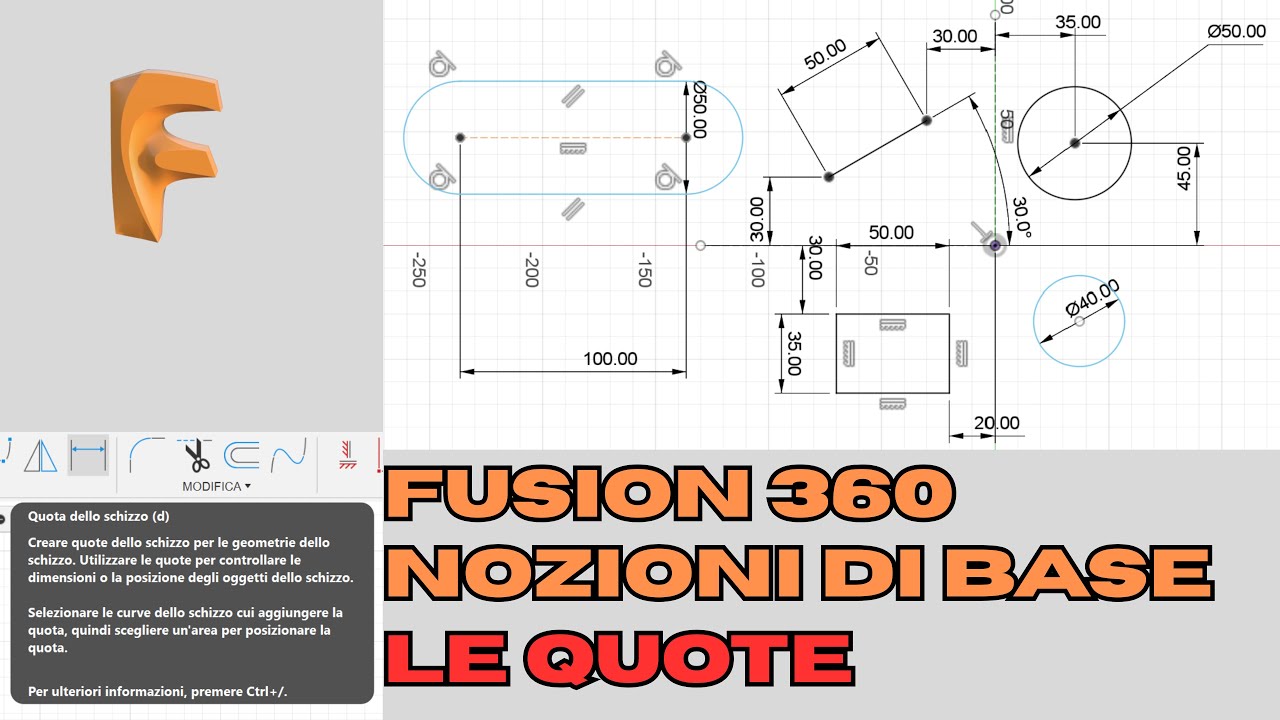 Fusion 360 - Nozioni di base - 1️⃣ Le Quote
