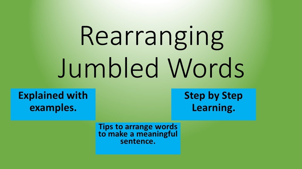 How to rearrange jumbled words / Explained step by step / English grammar and writing skills /