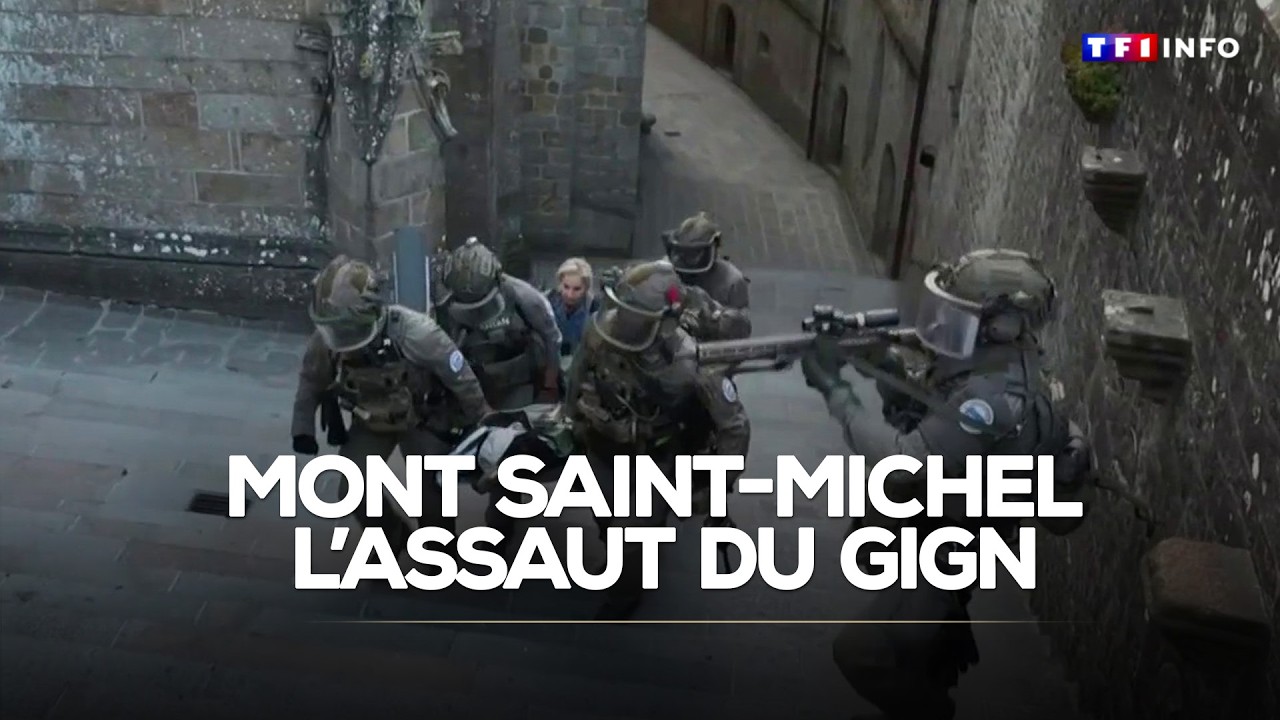L'assaut spectaculaire du GIGN au Mont Saint-Michel lors d'un exercice grandeur nature｜TF1 INFO