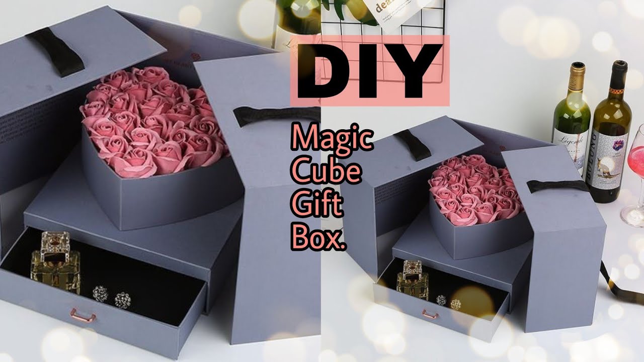 💡How to make Gift box #diy Magic cube gift box || Heart shaped flower box with Drawer