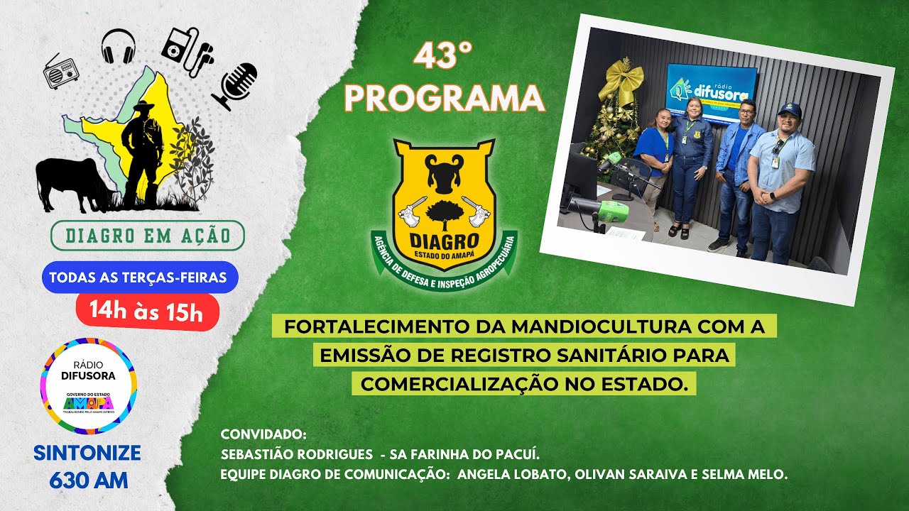 Fortalecimento da mandiocultura com a emissão de registro sanitário para comercialização no Estado.