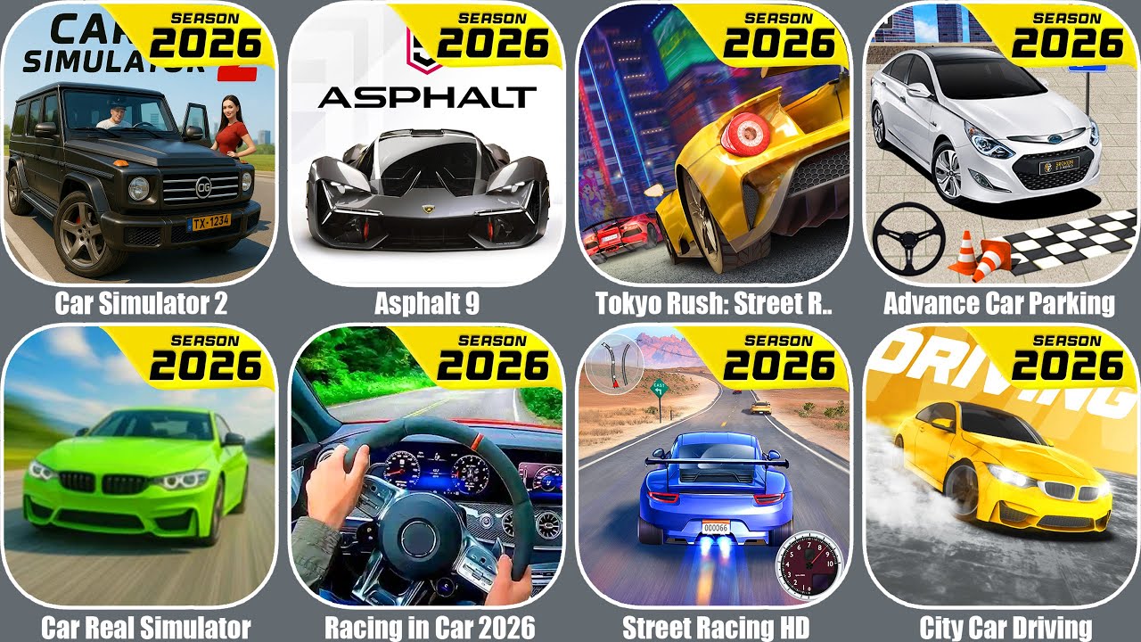 Car Simulator 2,Asphalt 9,Tokyo Rush: Street Racing,Car Real Simulator,Racing in Car,Street RacingHD
