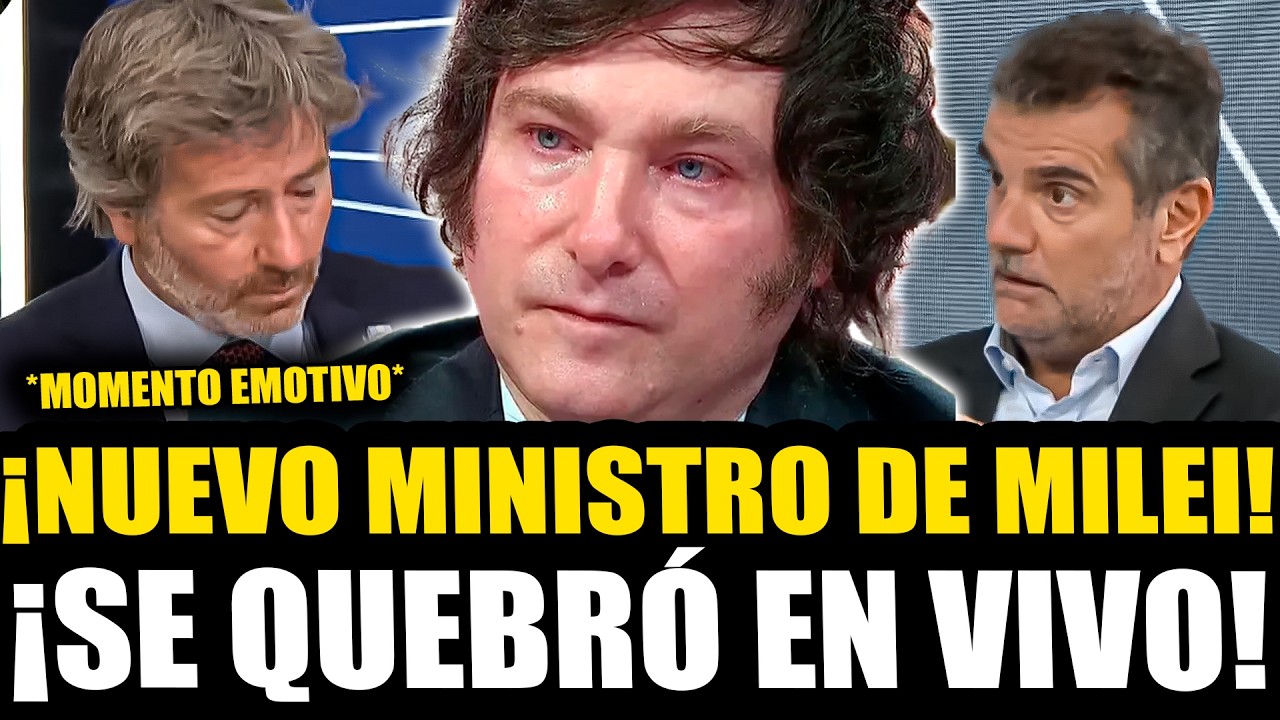 ¡NUEVO MINISTRO DE MILEI SE QUEBRÓ EN VIVO EN UN EMOTIVO MOMENTO!