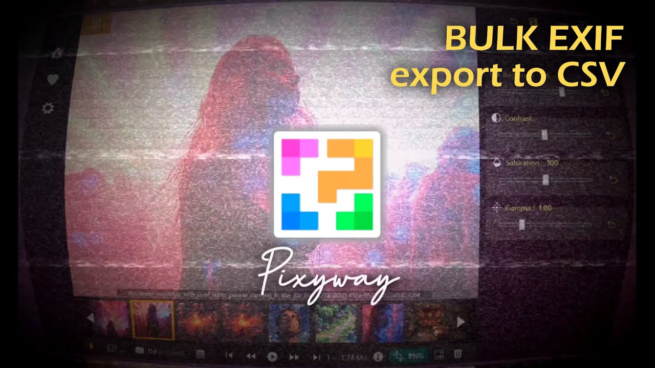 Pixyway Viewer: BULK Exif export to CSV