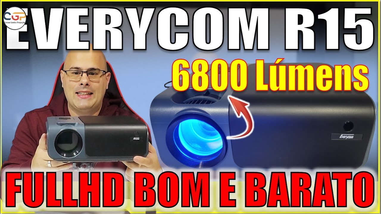 PROJETOR EVERYCOM R15. BOM BARATO E COM UMA QUALIDADE SURPREENDENTE!  [ESTOQUE BRASIL] Geek202