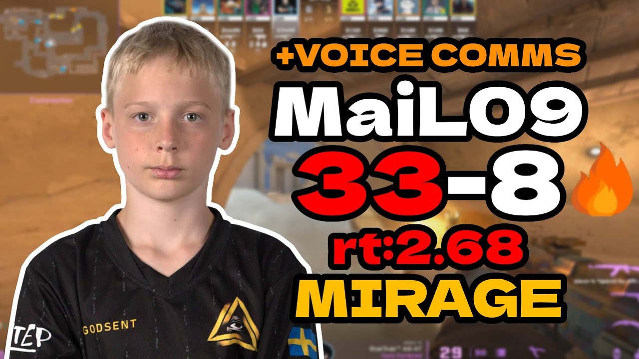 🔥MaiL09 (33-8) rt:2.68 +VOICE COMMS (mirage) | EU FACEIT RANKED | #cs2 #pov