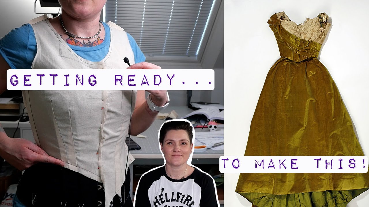 1890s ballgown bodice mock up \ fitting the bodice toile