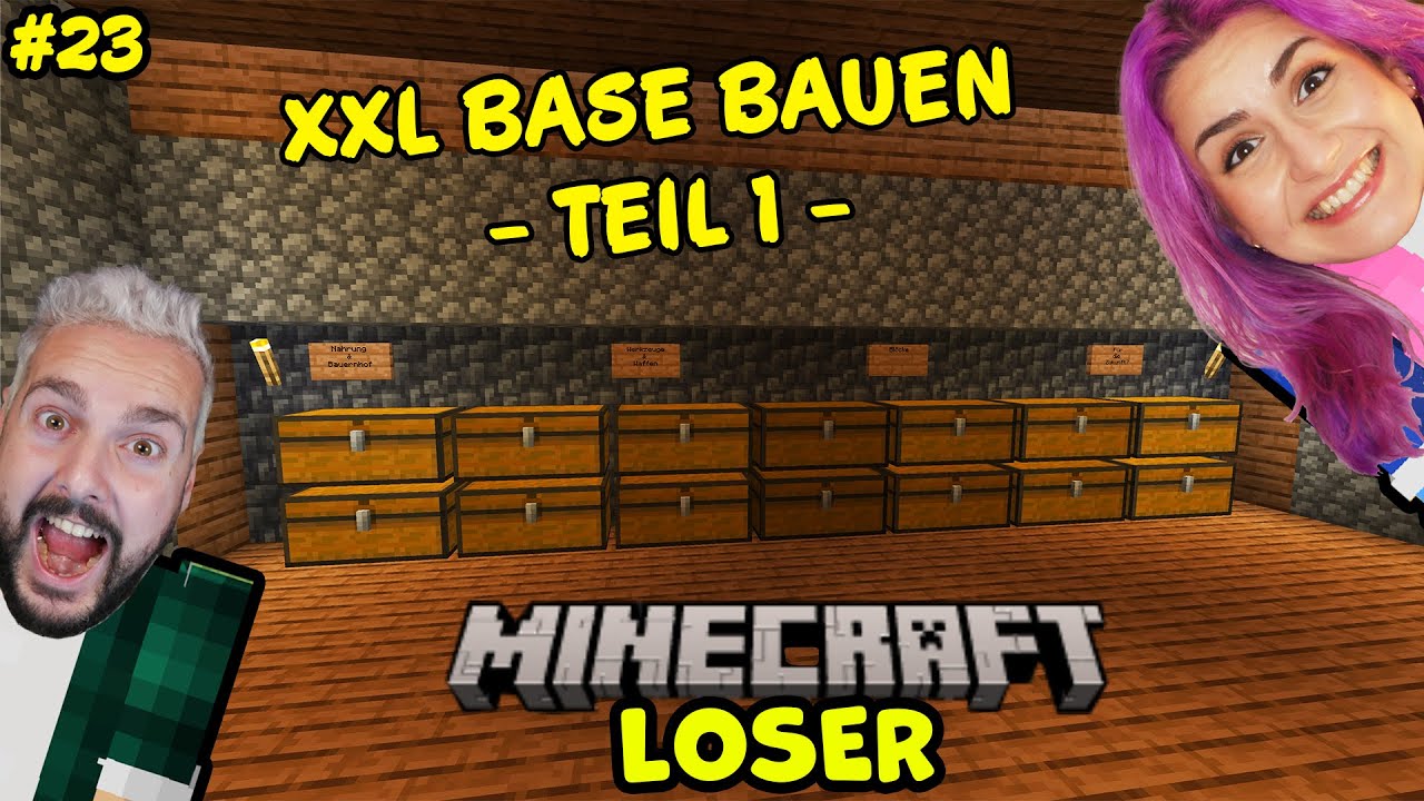 WIR BAUEN 1 XXL BASE (Teil 1) Minecraft Loser #23 Überlebensmodus mit Kaan & Dania