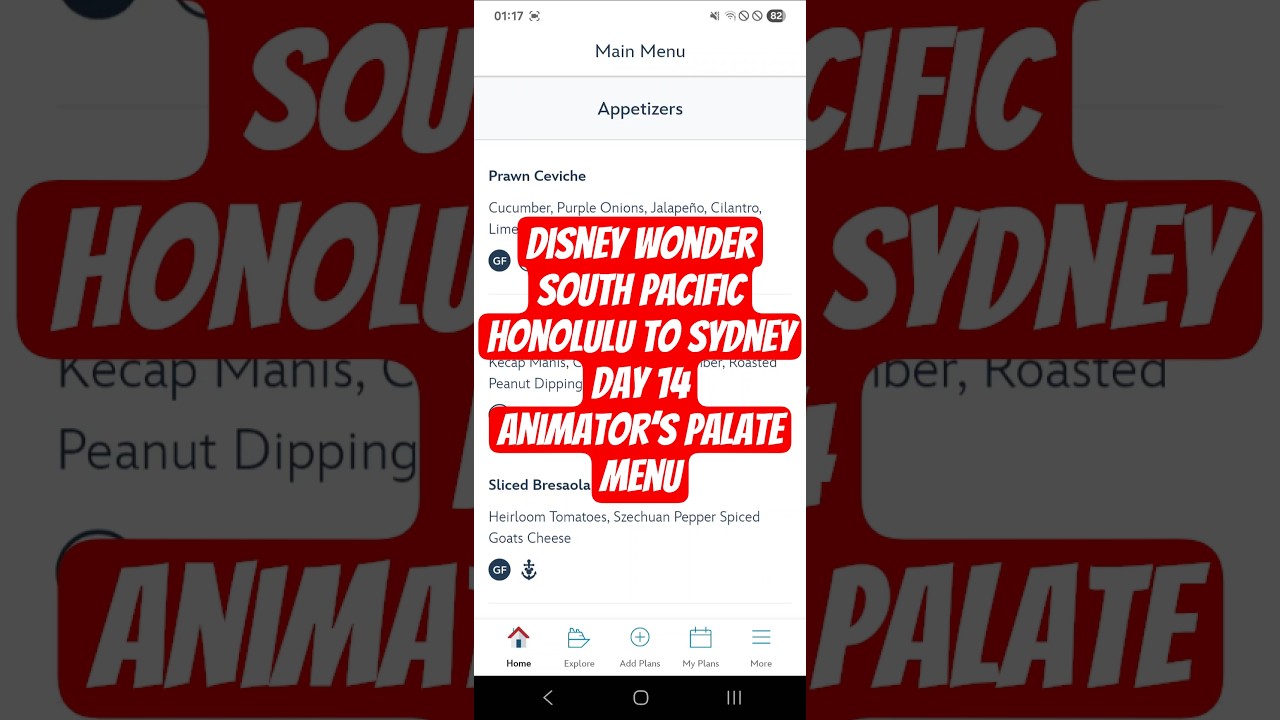 Disney Wonder Day 14 Dinner Menu | Animator’s Palate 