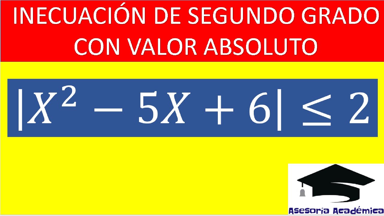🧨 DESIGUALDAD Cuadrática con VALOR ABSOLUTO | INECUACIÓN de segundo grado | tabla de signos | cuadro