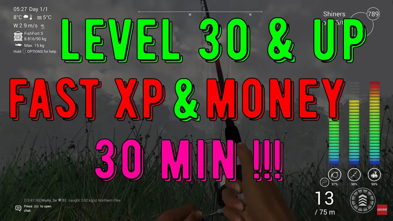 Fishing Planet - Level 30 to 40  Fast XP & Money & Max Drag setup