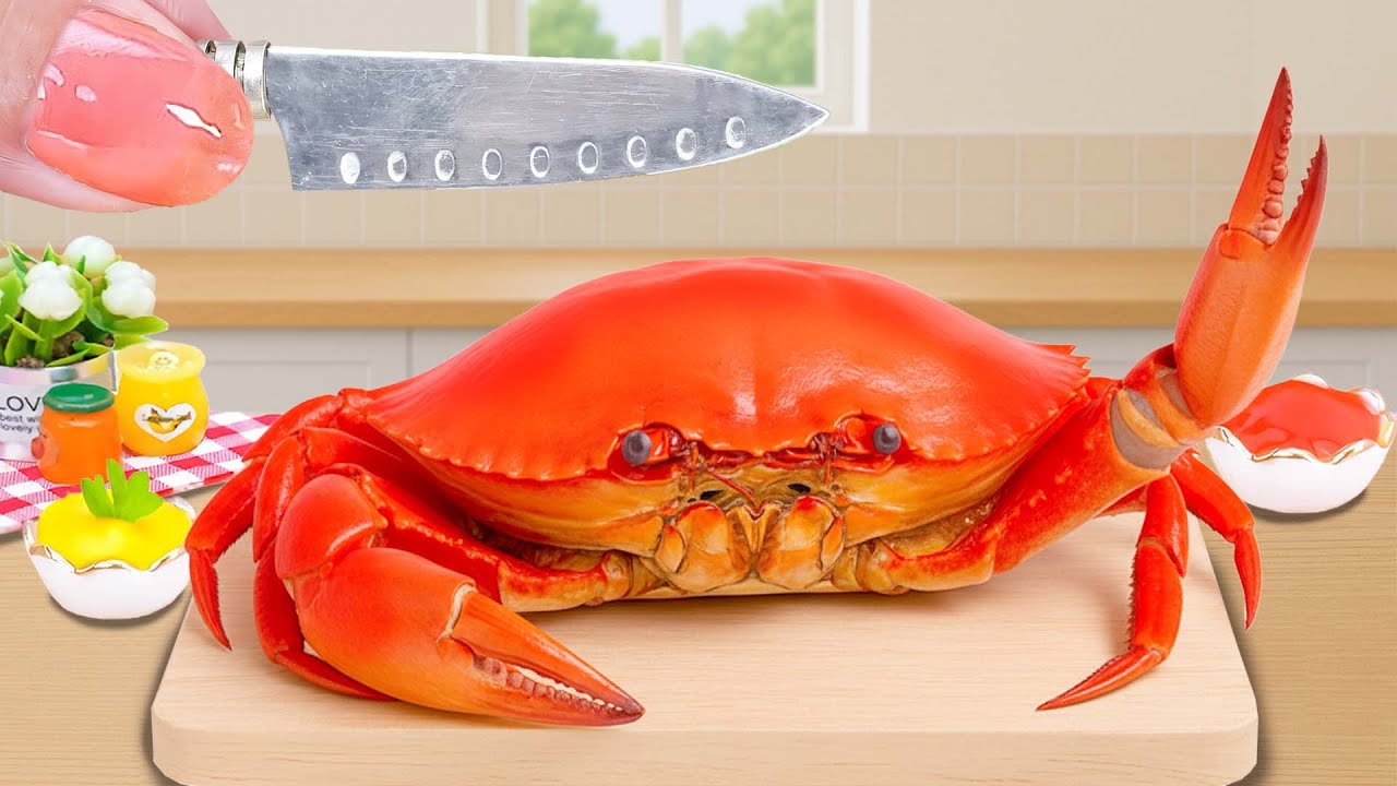 Best Food 🦀 Crab Cooked in Sweet and Sour Sauce 🍋🔥 Rich Taste and Juicy Meat💖Tiny Tasty Kitchen
