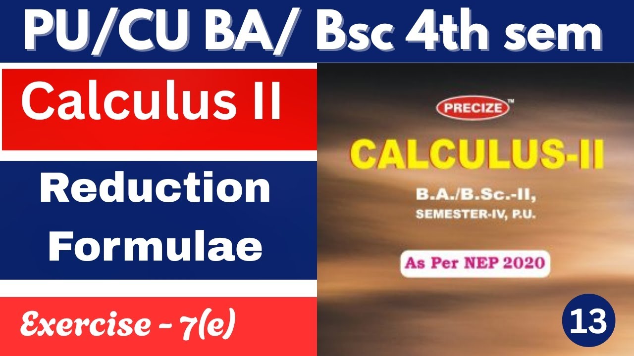 Wallis formula | reduction formula | bsc 4th sem reduction formula | reduction formula ex 7e