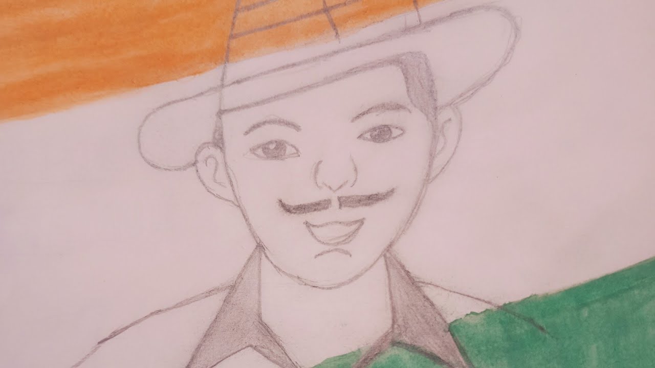 Bhagat Singh drawing |Step - by - Step| on 77th Republic Day 