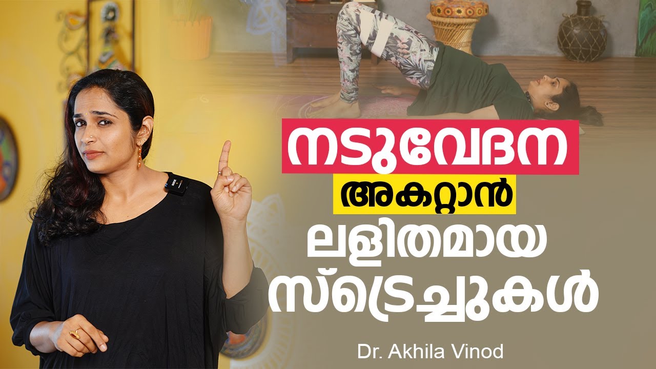 നടുവേദന അകറ്റാൻ ലളിതമായ സ്ട്രെച്ചുകൾ | Best Yoga For Back Pain | Dr Akhila Vinod