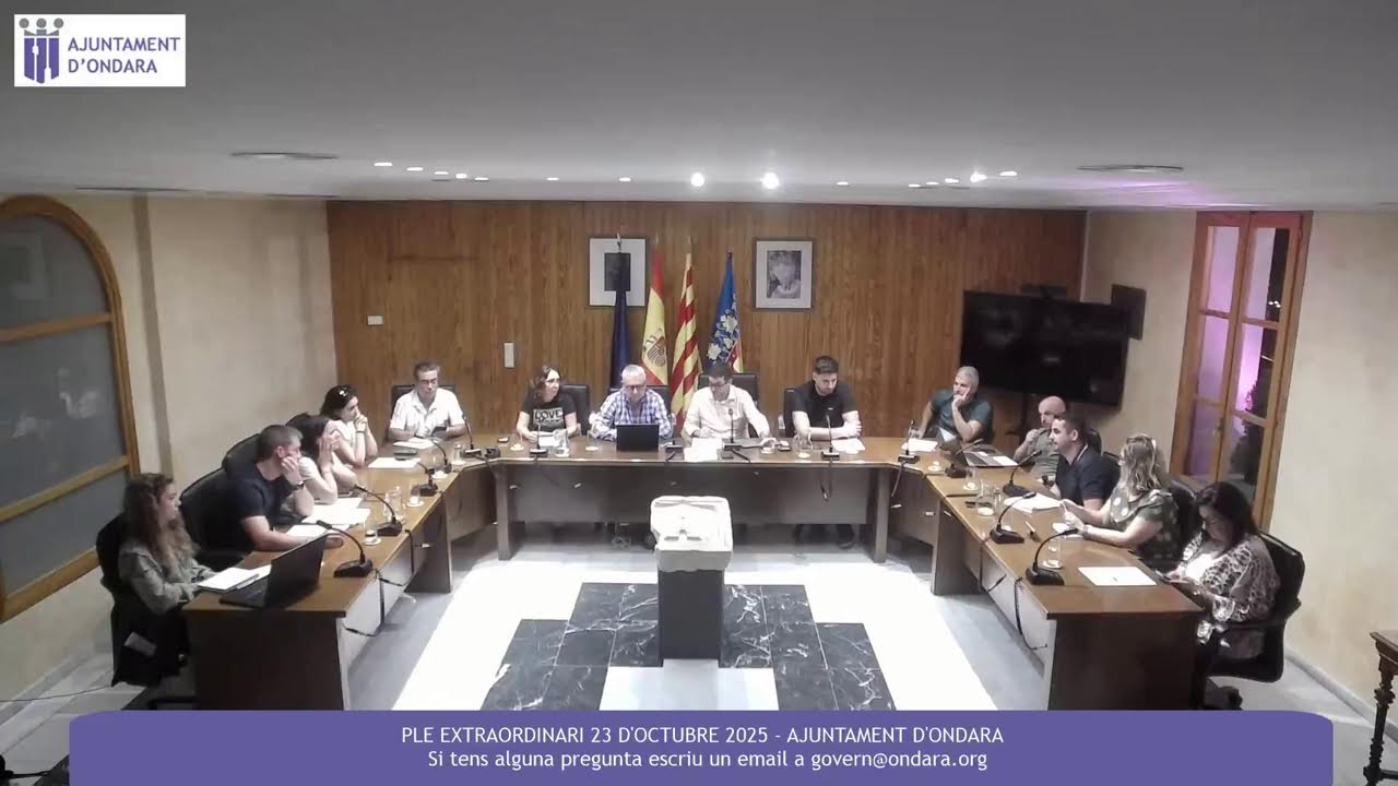 PLE EXTRAORDINARI 23 D'OCTUBRE DE 2025 - AJUNTAMENT D'ONDARA