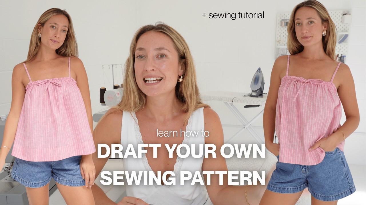 Learn How To Draft Your Own Sewing Pattern - Beginner Sewing Project - easy summer top