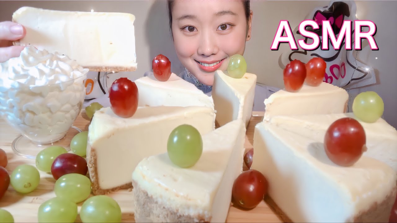 ASMR 冷凍チーズケーキ Frozen Cheesecake 냉동 치즈 케이크【咀嚼音/Mukbang/Eating Sounds】