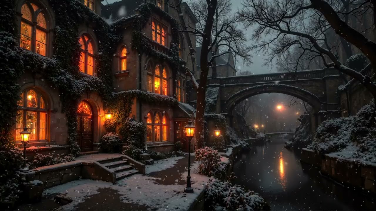 Winter Stillness by the Riverside Manor | Dark Academia Ambience for Study & Writing