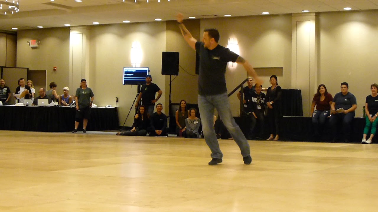Hitchhike Charleston Line Dance Demo by Darren Bailey @2018 WCLDM