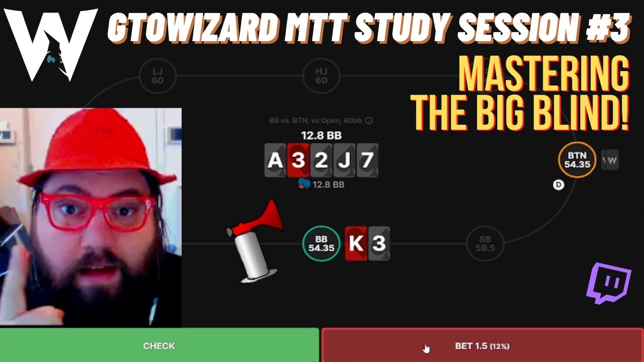 Mastering the Big Blind with GTOWizard! - Questje's MTT Poker Study Session #3