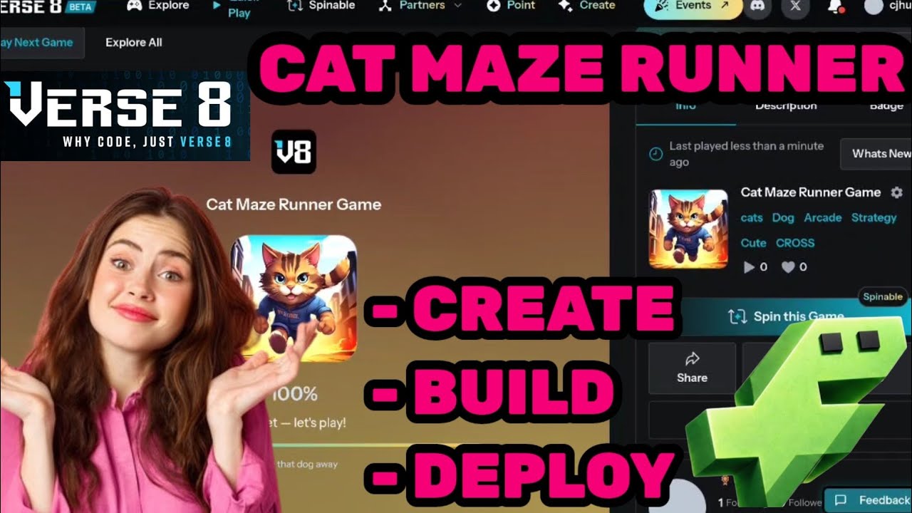 Cat Maze Runner $GDCT Golden Cat Token | My 2nd Game on Verse8 x Cross Forge