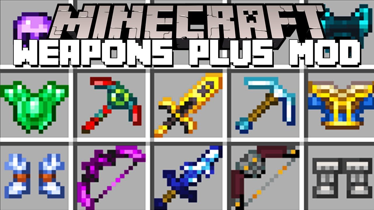 Minecraft WEAPONS PLUS TOOLS MOD / NEW CUSTOM TOOLS AND WEAPONS! (Minecraft Mods)