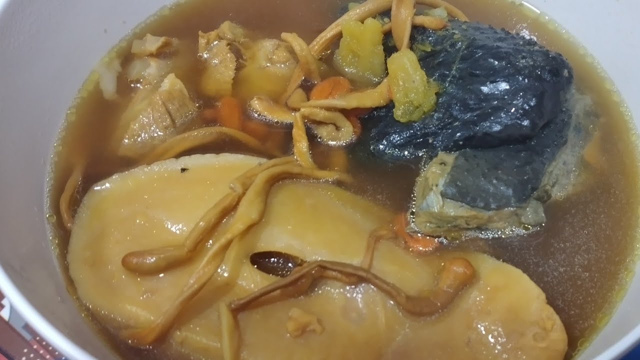 Black chicken and dried conch sliced | Best  chinese long soup | VGemini vlog