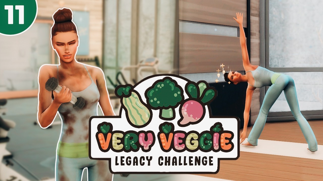 Семейный день в спортзале и достижение целей 🥦 | Very Veggie Legacy #11 | The Sims 4