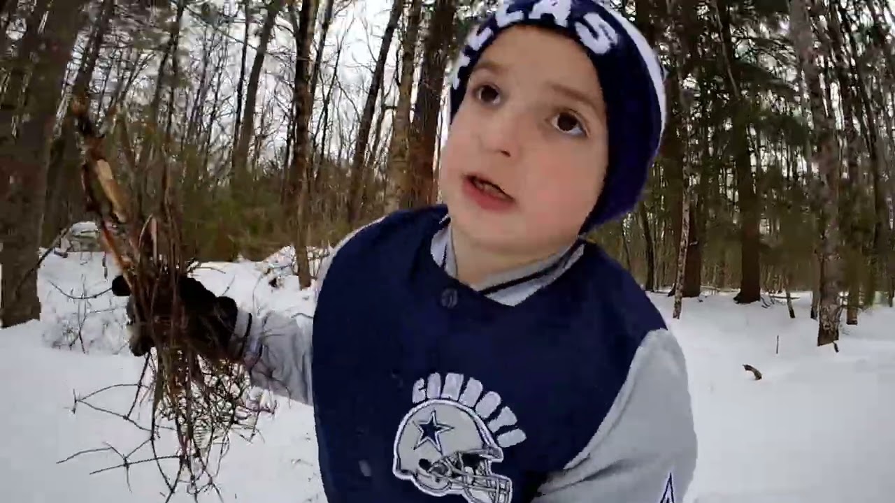 Starting a fire in the winter #maine #winter 
