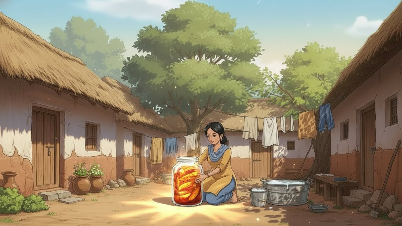 A Quiet Village Morning 🌅 | Making Mango Pickle 🍃 | Cozy Ghibli-Style Slow Life ASMR