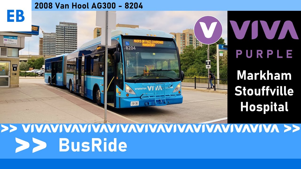 Viva Purple: Markham-Stoufville Hospital | York Region Transit 2008 Van Hool AG330 - 8204 [RETIRED]