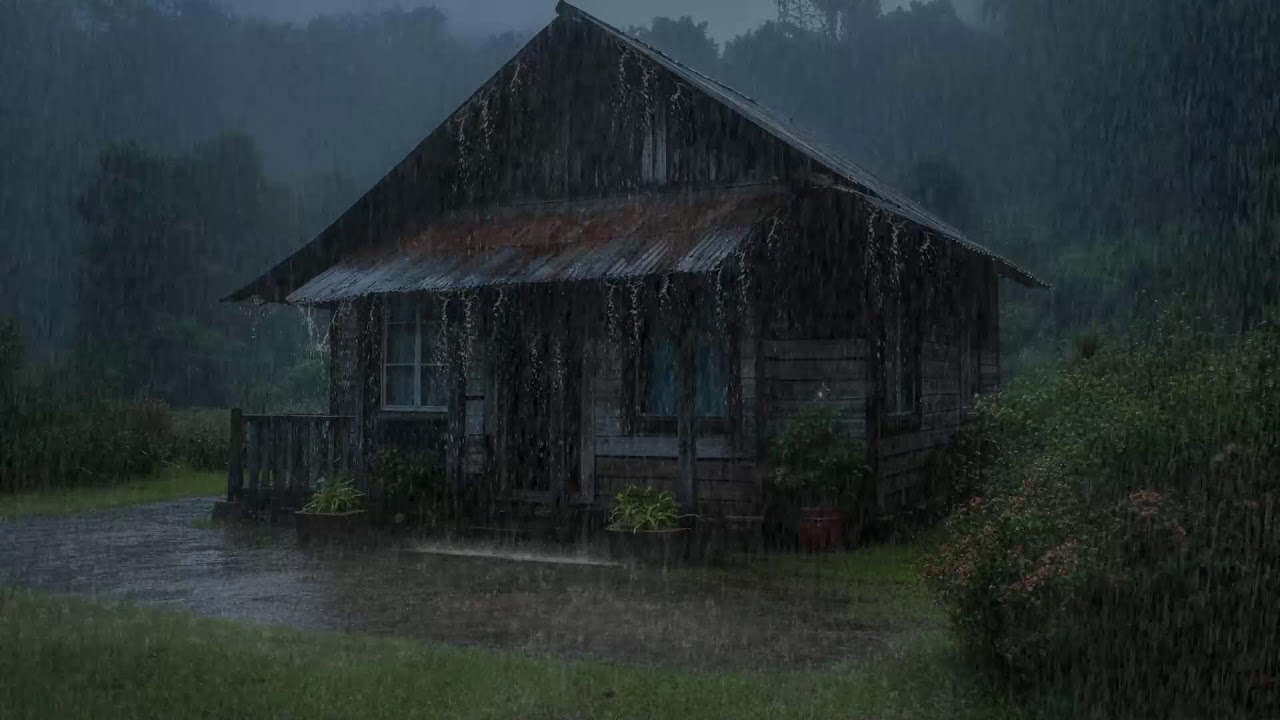 Soothing rain noise easing the nervous system guiding your body toward deep recovery