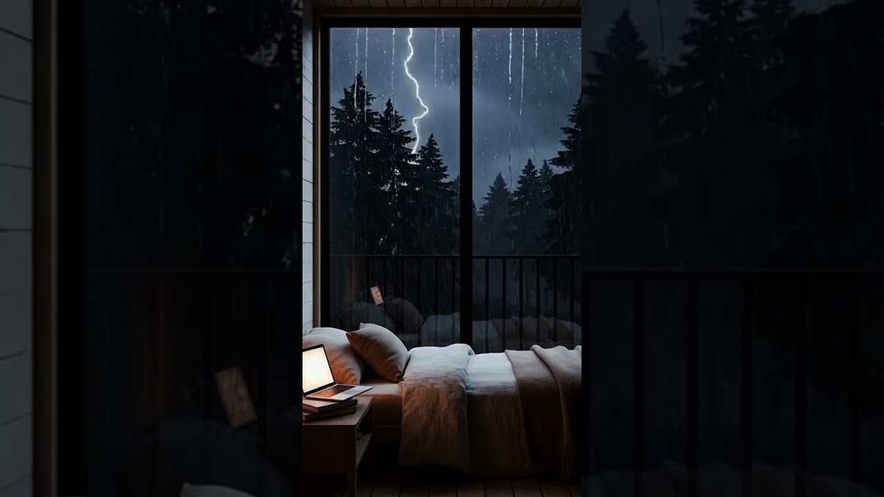 Deep Sleep in 8 seconds⚡🌧️ Thunder Rain|Zenrain #sleep #relax #rainoundforsleep #shorts