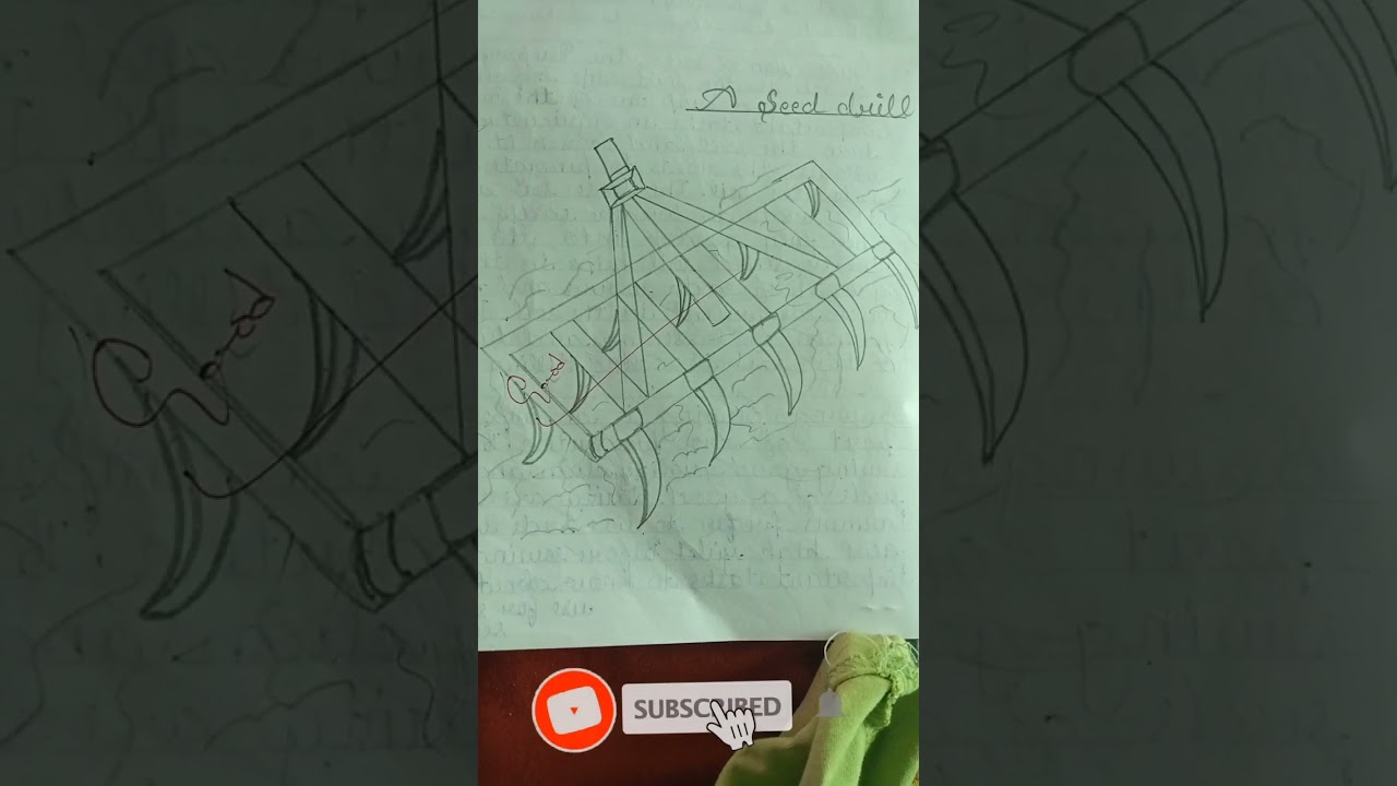 How to draw easy Seed drill cultivater #short