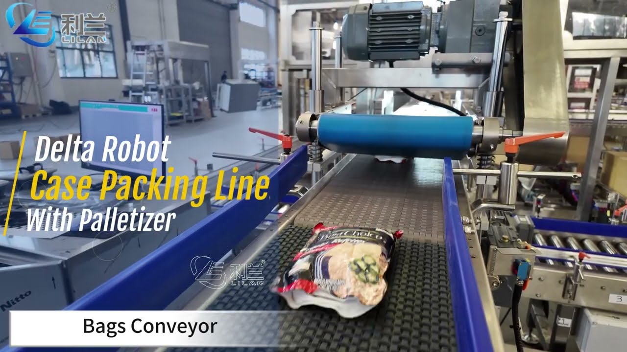 Delta Robot Case Packing Line and Robot Palletizer for sauce product in Mexico