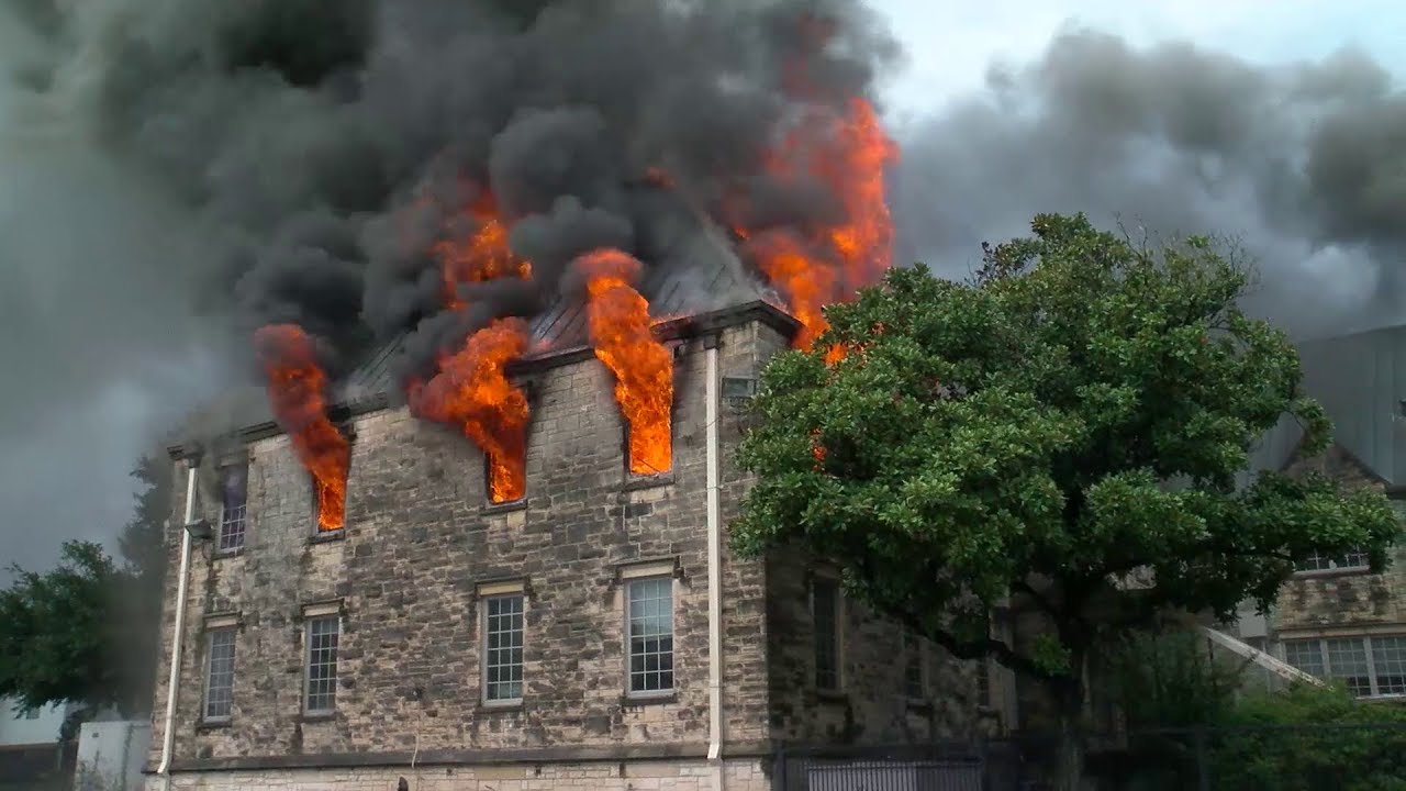 Fire Burns Through St. Mark's Methodist Church In Houston
