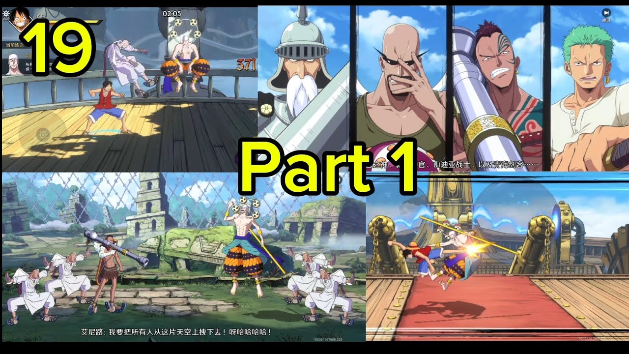 One piece ambition (Bab 19) bertemunya god enel dengan kru mugiwara