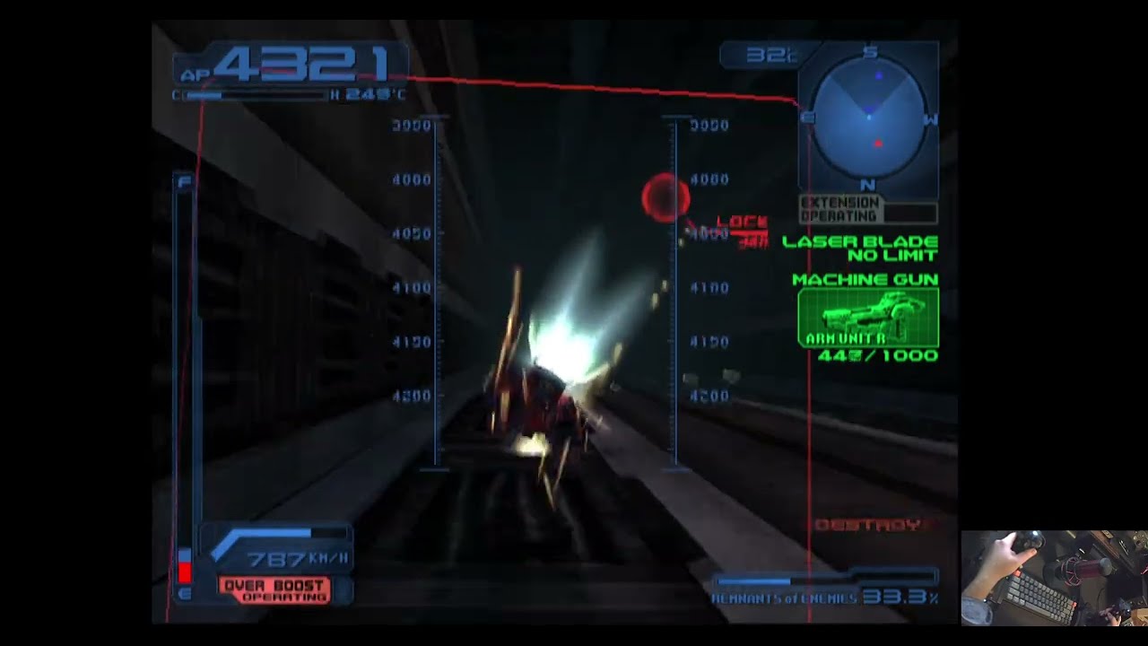 Playing Armored Core 3 with dual flightsticks/HOSAS