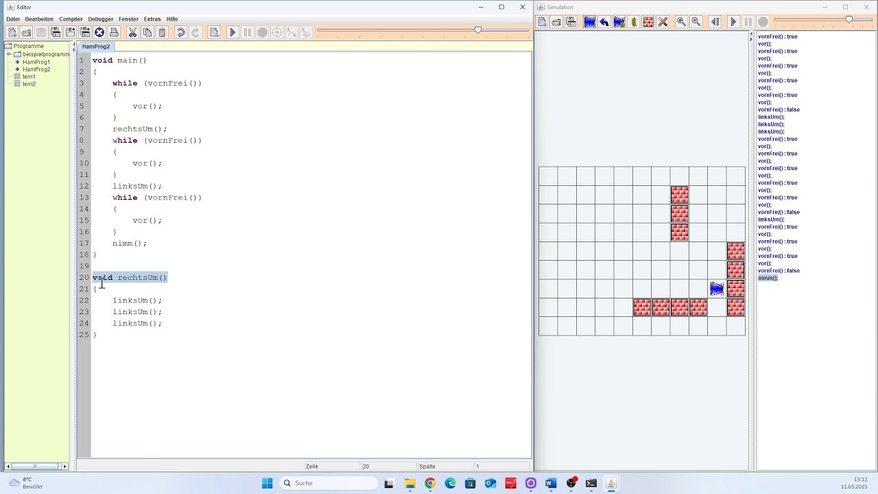 Java Hamstersimulator Grundlagen Tutorial 3 - Die while-Schleife