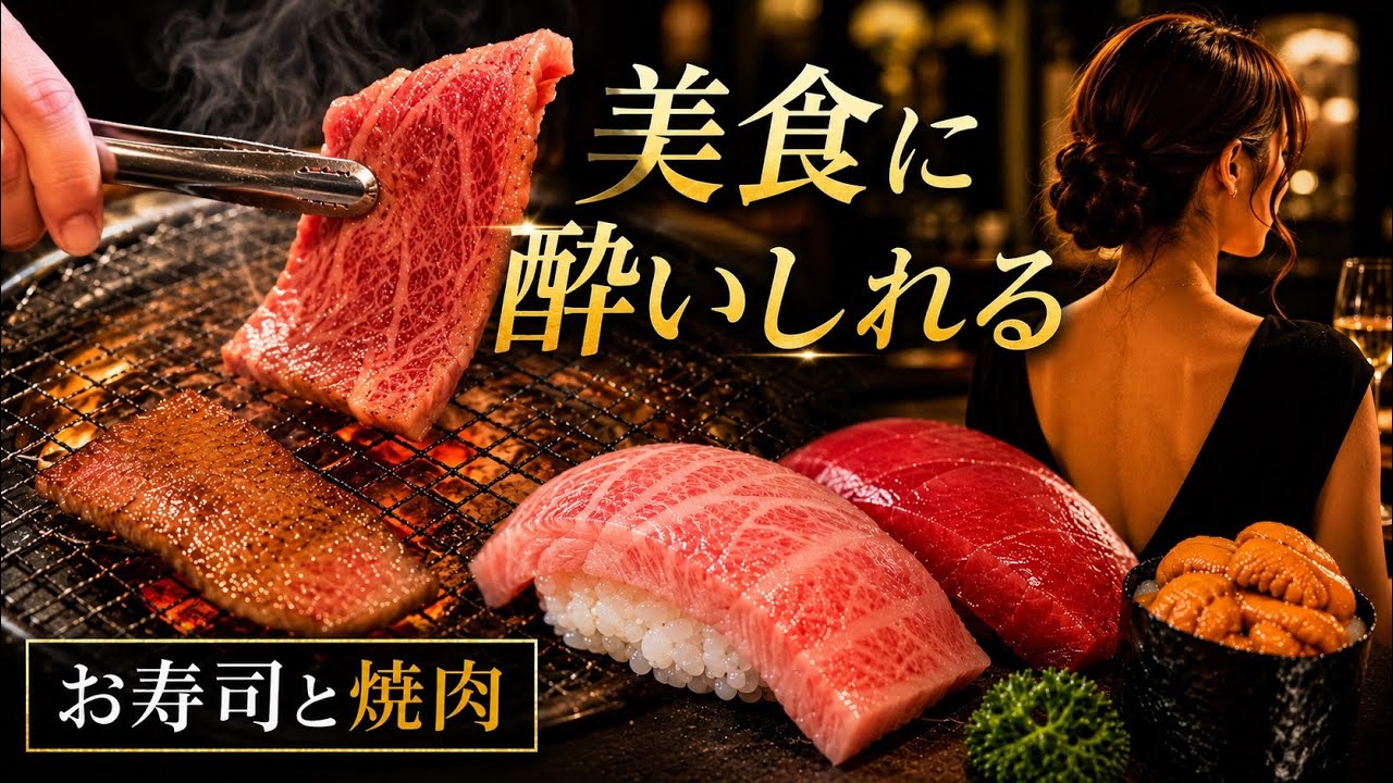 4K【おすすめグルメVlog】［大阪］寿し あや瀬 & ［神戸］飛騨牛炭火焼肉 おおはし