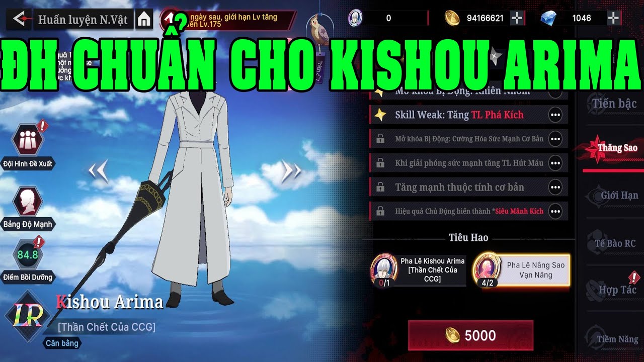 Tokyo Ghoul: Thức Tỉnh Tướng Thần Đầu Tiên Kishou Arima TOP 1 Mạnh Nhất Game Build Đội Hình Chuẩn