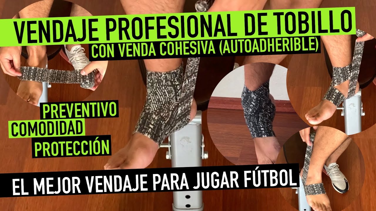 VENDAJE preventivo de TOBILLO para jugar FÚTBOL | VENDA AUTOADHERIBLE