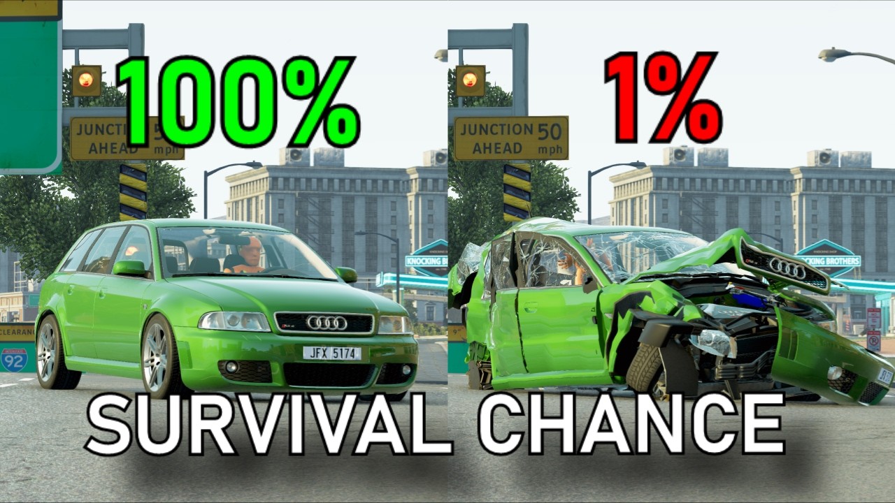 Realistic Survival Chance Crashes #82 (With Dummies) | BeamNG.drive