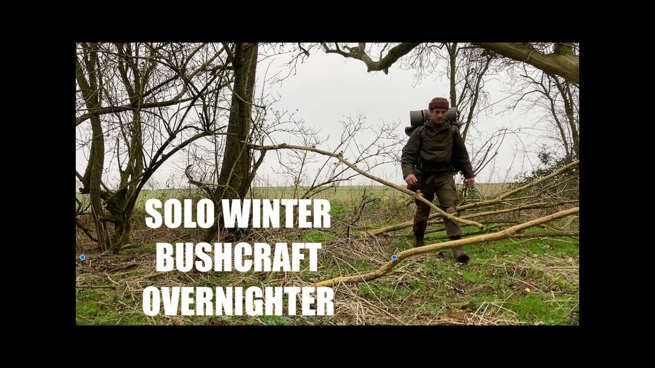 Solo Winter Bushcraft Over Nighter. Plough Point Tarp. Raised Bed. Twigstove. Jerky. Wild Ducks.