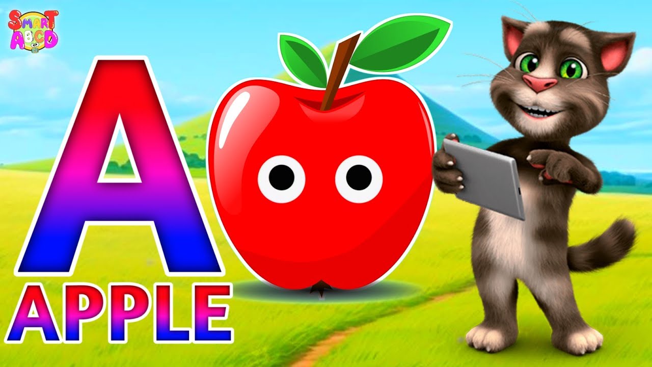 Фонетическая песенка 2 с двумя словами в 3D-формате - A для яблока 🍎🍏 - Песни про алфавит ABC со ...